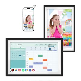 Changing 10.1" Digital Calendar|Picture Frame with Anti-Glare Paper Touchscreen|Google Photos&Voice Assistant&Home Hub|Chore Chart|Music Speaker|Install Google Play Apps|Built-in Li-Battery(F10S)