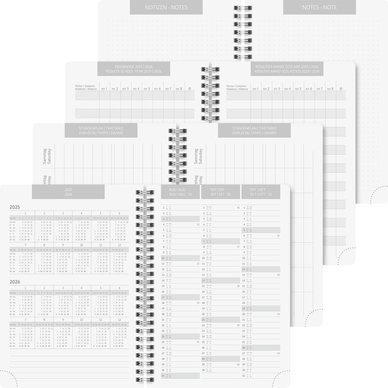 BRUNNEN "Misty Sunset" School Diary 2025/2026 A5 Plastic