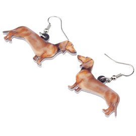 NEWEI Acrylic Cute Dachshund Earrings Dangle Puppy Pet Weiner Jewelry for Women Dog Gifts Accessories Charms, Acrylic, No Gemstone