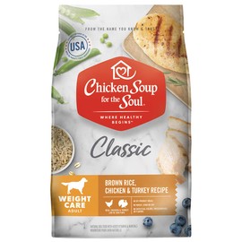Chicken Soup for The Soul Pet Food - Weight Care Dog Food, Brown Rice, and Turkey Recipe, Soy Free, Corn Free, Wheat Free Dry Made with Real Ingredients No Artificial Flavors or Preservatives