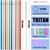 ALINK 10 Pieces 10.5 Inch Reusable Plastic Straws without BPA,