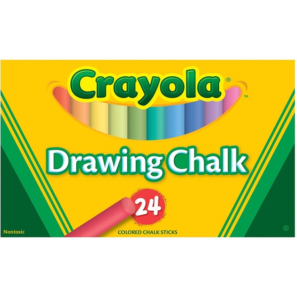 Binney & Smith Crayola(R) Drawing Chalk, Assorted Colors, Box Of 24