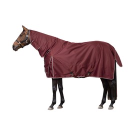 HORZE Glasgow Light Weight Waterproof Combo Turnout Sheet with Neck Cover (No Fill) - Burgundy - 75 in