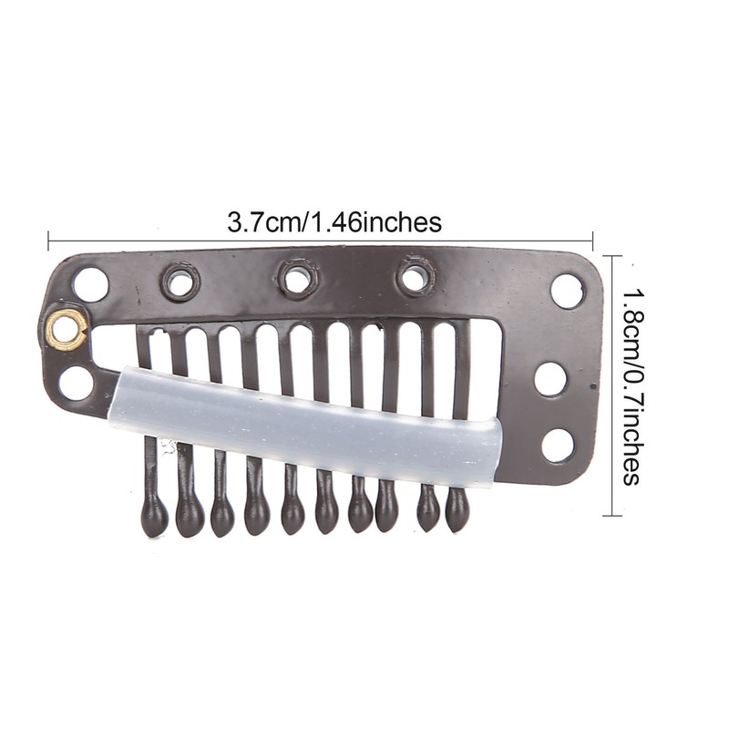 100pcs 10 Teeth Wig Clip Stainless Steel DIY Hairpiece Snap