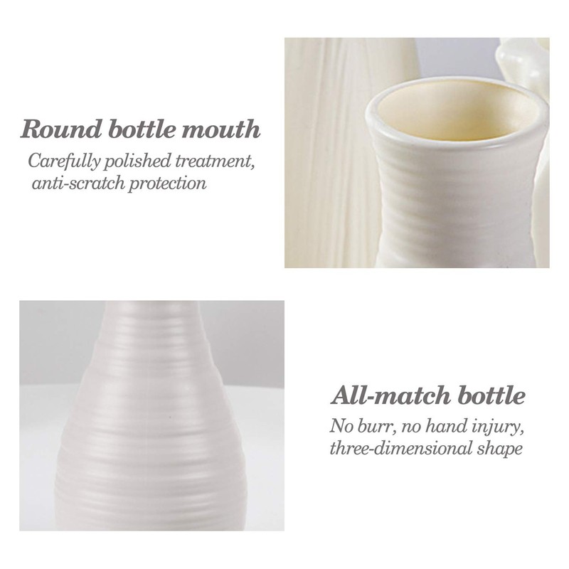 Unbreakable Vase for Flowers, Ceramic Look Plastic Vase for Home