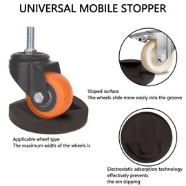 Xiciki Set of 6 wheels stoppers, non-slip furniture coasters, office chair stoppers, rubber, non-slip rubber feet pads, furniture coasters, rubber furniture coasters for floors and wheels, furniture,