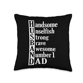 Hubby hero beautiful design Husband Daddy Hero Family Beautiful Design Throw Pillow, 16x16, Multicolor