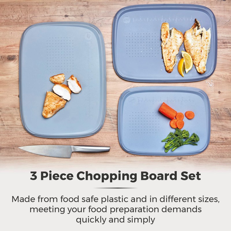 Tower T847035 3pce Nesting Chopping Board Set with Ruler and
