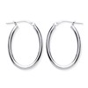 Sterling Silver 25mm Oval Hoop Earrings