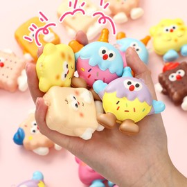 Winrayk Biscuit Squishy Toys Party Favors for Kids, 24Pcs Mochi Squishy Fidget Toys Bulk, Kawaii Stress Relief Birthday Goodie Bag Stuffer Boy Girls Pinata Filler Classroom Prize Easter Basket Stuffer