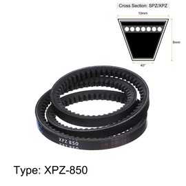 sourcing map XPZ850 V-Belt Drive Belt 850 mm Pitch Length Rubber for Power Transmission