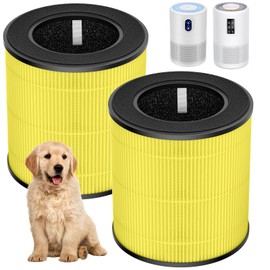 B-D02L B-D02U Pet Care Replacement Filter, Compatible with VEWIOR B-D02U Air Purifier, MOOKA B-D02L & M05 Air Purifier, 3-in-1 HEPA Filter for Pet Dander, Pet Odor, Pet Fur, Pet Hair, 2 Pack
