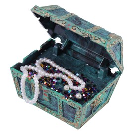 SALUTUYA Sculpture Treasure Chest Box,Antique Creatives Fish Tank Aquarium Decoration,with Air Hose,for Aquarium Ornament(Green)