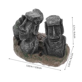 iplusmile Aquarium Roman Statue Moai Decoration Unique Head Ornament for Betta Fish Tank High Fidelity Sculpture for Freshwater and Saltwater Landscaping