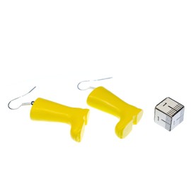 Miniblings Wellington Boots Yellow Earrings Hanging Boots Rain Garden Earrings – Handmade Fashion Jewellery I Earrings Silver Plated, Metal