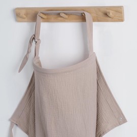 Blissful Diary Blissful Diary Muslin Nursing Cover for Breastfeeding, Breathable Breastfeeding Cover up with Arch Neckline for Women, Nursing Apron (Agreeable Gray)