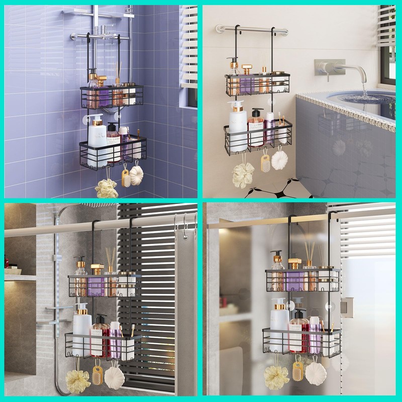 HapiRm Hanging Shower Caddy Organizer - No Drilling Shower Organizer