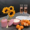 BRIGANTI Large Pink Candles in Studded Glass Jar, Decorative Soy