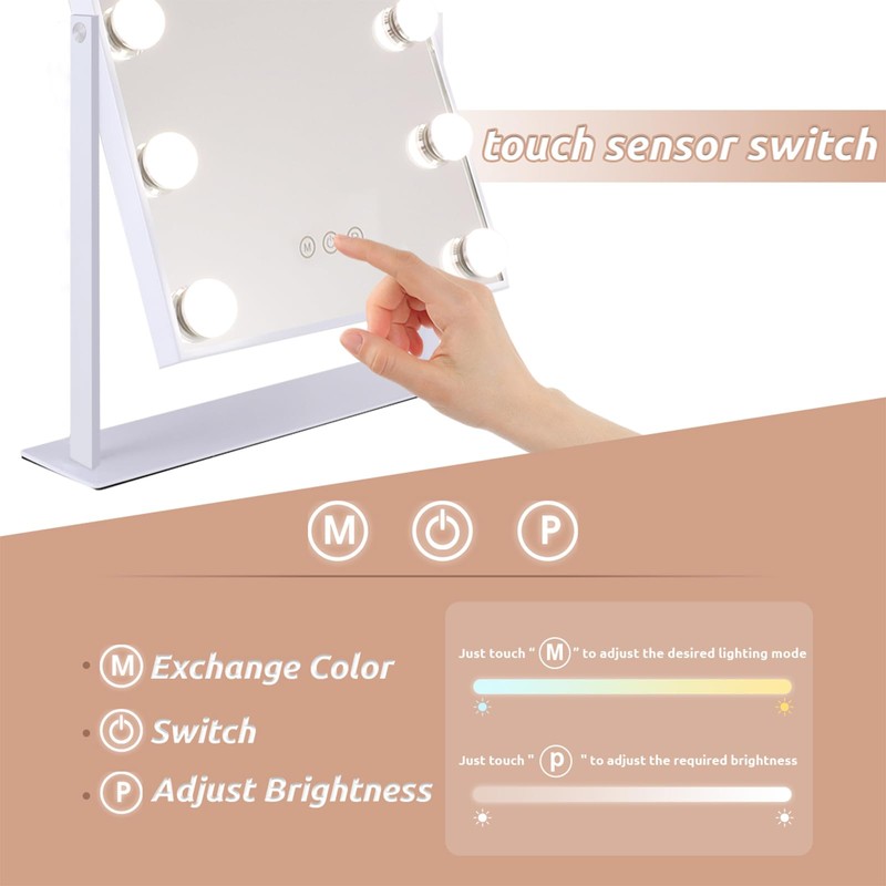 Hansong Vanity Mirror with Lights Makeup Mirror with Lights 12