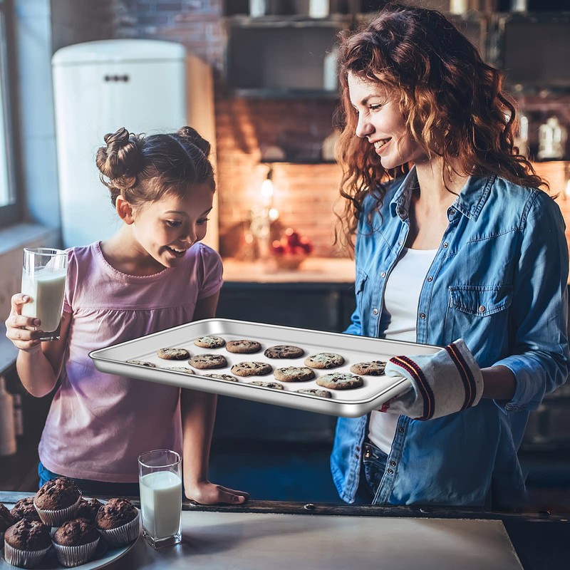 Stainless Steel Baking Sheet Set of 2, Deedro Cookie Sheet