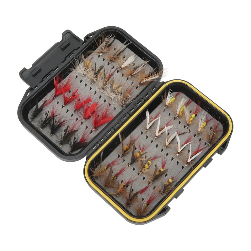 40Pcs Fly Fishing Flies Kit Stainless Steel with Box Lures