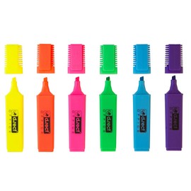 D.RECT 1127 Highlighters with Chisel Tip Pack of 6