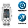 Reloj Para Hombre Led Binario Electrónico Impermeable Moda Correa Plateado