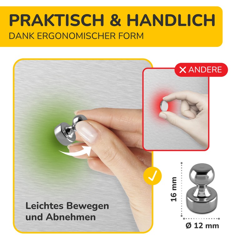 borbee® Magnets (Pack of 16), Strong Magnets for Office and