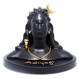 HOME GENIE Lord adiyogi Shiva Idol murti Statue for car Dashboard mahadev Shiv shankar showpiece (Black)