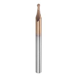 sourcing map Ball Nose End Mill 2 Flute 1/8" Diameter 1/4" Shank Tungsten Carbide Spiral CNC Router Bits 0.3" Cutting Length Single End Ball Cutting Tool for Carving Engraving Grinding