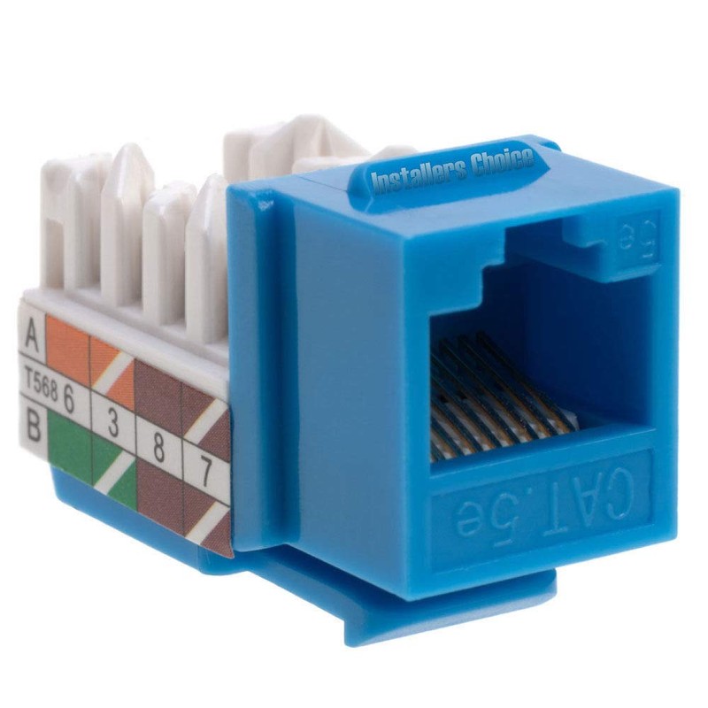 Cat5e Keystone Ethernet Wall Jack Punch Down UTP 45-Degree (Easier