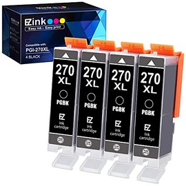 E-Z Ink (TM) Compatible Ink Cartridge Replacement for Canon PGI-270XL PGI 270 XL to use with MG6821 TS6020 MG6820 MG5720 MG5721 MG5722 TS5020 TS8020 TS9020 MG7720 Printer (Large Black, 4 Pack)