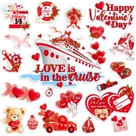 PHOGARY 20pcs Valentine's Day Cruise Door Decorations Magnetic, Valentine Magnets for Valentine's Day Cruise Ship Cabin Metal Door Car Refrigerator Fridge