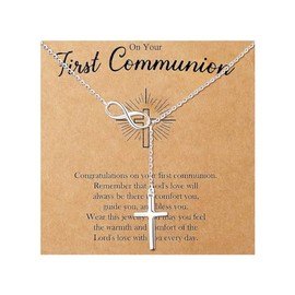 Your Always Charm Confirmation Presents Silver Cross Necklaces First Confirmation Necklace Presents Faith Religious Cross Jewelry Presents for Women