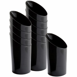 Bluesky Trading MiniWare Black Plastic Angled Cups (2.5 Oz.) - Pack Of 10 - Sleek Design, Perfect Party Essential For Special Events, Gatherings, Entertaining, Everyday Use, & More