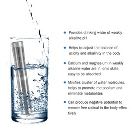 Mavis Laven Alkaline Water Stick, Portable Alkaline Water Stick PH Alkalizer Ionizer Hydrogen Minerals Wand Purifier Filter