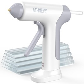 Cordless Hot Glue Gun 4V 20W, 10s Fast Preheat, 30PCS Mini Glue Sticks 7x100mm, Type-C Rechargeable, Anti-Drip, Auto-Off, for DIY Crafts, Repair, Decoration (White)