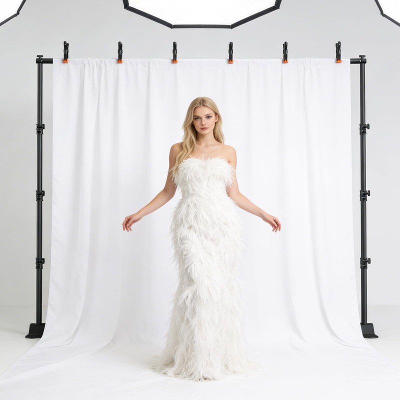 Forlogic 10x8ft Banner Backdrop Stand Kit，Heavy Duty Adjustable Photo Background