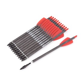 NIKA ARCHERY Pernos para ballesta de 19 cm, con flechas de carbono SP350 para Cobra System R9 Bow Hunting, paquete de 12