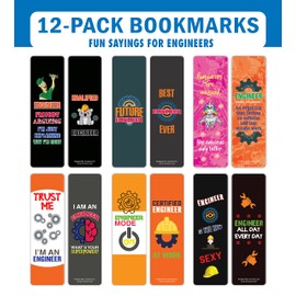 Creanoso I am an Engineer Bookmarks (2-Sets X 6 Cards) – Daily Inspirational Card Set – Interesting Book Page Clippers – Great Gifts for Adults and Teens