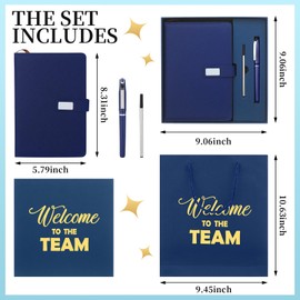 Sayglossy New Employee Welcome to the Team Gift Sets Notebook and Pen Welcome to the Team Gift Box Employee Appreciation Gift Sets for New Employee Worker Office Gifts (Blue)
