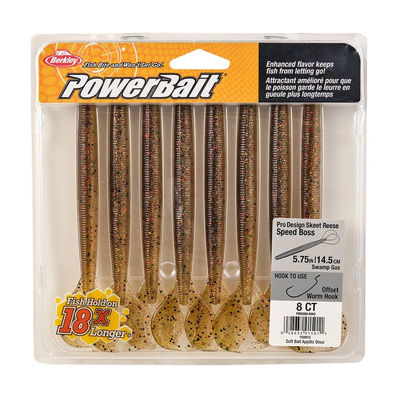 Berkley Powerbait Speed Boss Fishing Soft Bait, Swamp Gas, 5