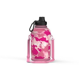Fuel24 Carrier Sleeve for Stainless Steel Jug - 2,2L, 1.3L Style & Colour Options WATER BOTTLE NOT INCLUDED (Camo Pink, 1.3L)