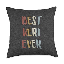 Best Keri Ever Retro Vintage Name Gift Dark Heather Gray Throw Pillow