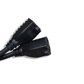 Cablelera Power Cord Extension and Splitter NEMA 5-15P to NEMA 5-15R x 2 16 AWG 13A 125V 14" 8 Pack (ZPK037SI-08) black