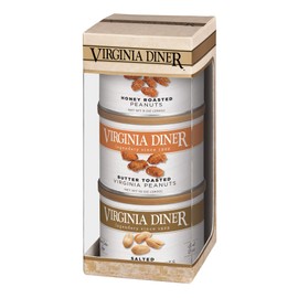 Virginia Diner Tower of Traditions Gift Set - Virginia Peanuts Gift Set Non-GMO, Preservative Free from Virginia Since 1929 - Salted, Honey Roasted & Butter Toasted Peanuts - 9 Oz Cans