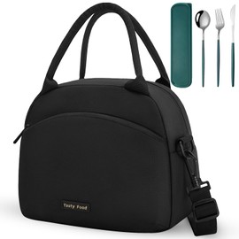 Bolsa del Almuerzo, Lonchera termica para mujer y Hombre, Incluye un Juego de Vajilla, Impermeable y a prueba de fugas Caja de Almuerzo, Adecuado para Oficina, Camping, Picnic al Aire Libre