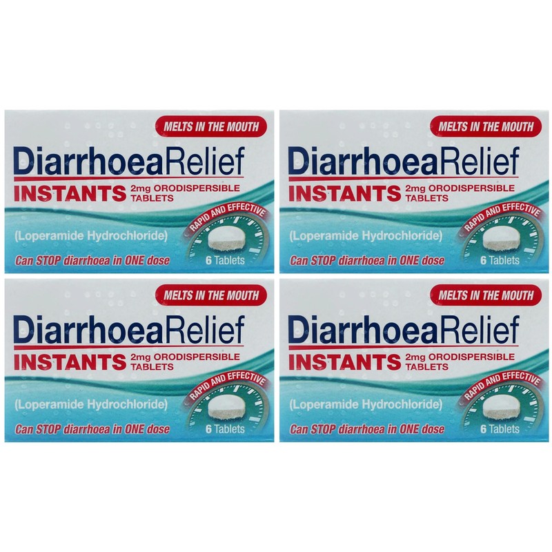 Instant Anti Diarrhea Tablets for Adults - 4 x 6s