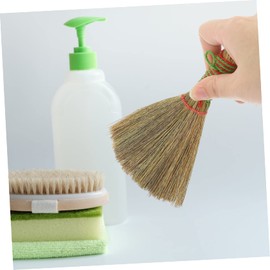 Healeved 6 Pcs Kitchen Cleaning Broom Small Hand Broom Hand Corn Broom Cleaning Brushes for Household Use Little Broom Whisk Sponge Desk Dust Broom Straw Brooms for Crafts Prop Miscanthus