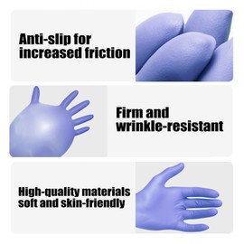 Borje Nitrile Exam Gloves, Disposable Medical Gloves, Latex-Free, Powder-Free, Food Safe, Medium, Box of 100